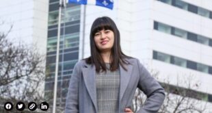 Johana Botero, y al fondo se aprecia el Hospital San Jacinto de la ciudad de Quebec. (Foto: Enfermeras Canadá)